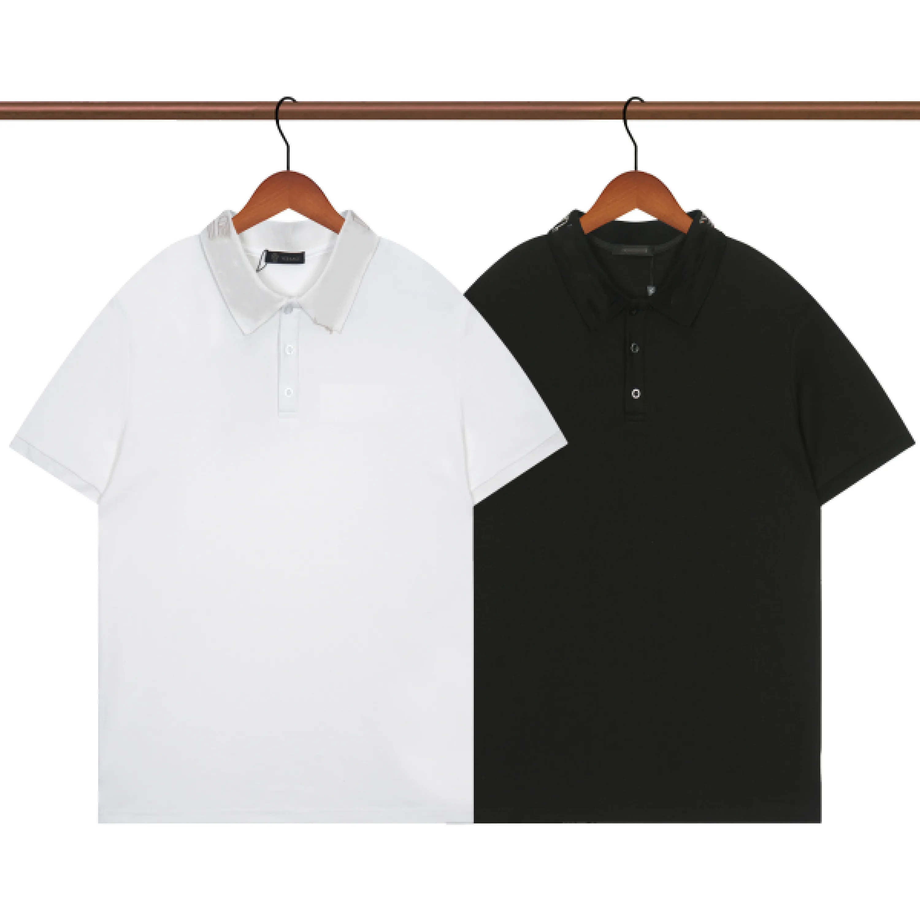 Diseñador de moda para hombre Polo delgado cuello alto bolsillo en el pecho costura polo verano ocio resistente a las arrugas transpirable algodón 1: 1 top camiseta para hombre, M-3XL