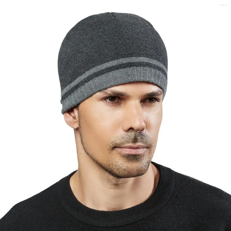 BERETS Märke Herrstickad Beanie Hat Autumn Winter Thick Warm Slouchy Beanies For Men Outdoor Snow Hats pappa SkalliesBeanies