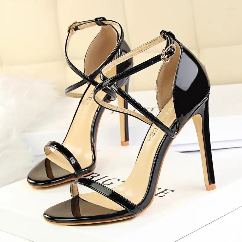 Sandals Ladies Narrow Strap Sexy High Heels Round Toe Classic Women Thin Wedding Dress Pump 8/11cm Sandalias Mujer