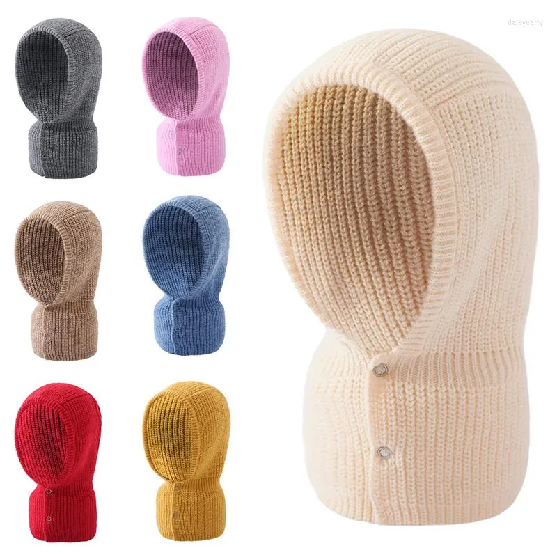 Bérets Hiver Tricoté Protège-Cou À Capuche Chaud Coupe-Vent Col Faux Bonnets Bonnets