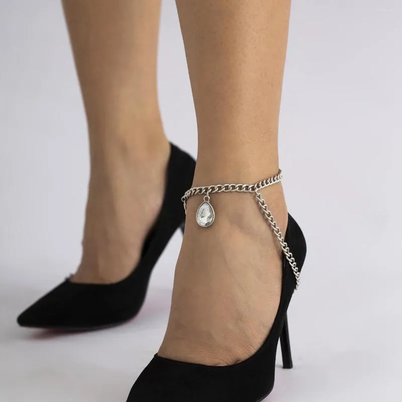 Fußkettchen Mode Mehrschichtige Kette High Heel Schuh Kristalle Einfache Fuß Knöchel Strand Schmuck Armband Für Frauen Mädchen Fußkettchen Geschenk