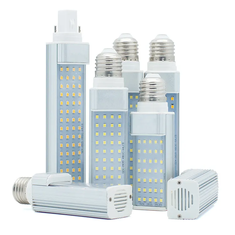 LED G24 E26 12Watts Ampoule Lampe fluorescente compacte Lampe rotative en aluminium G24 2 broches LED Lampes de remplacement fluorescentes compactes usalight
