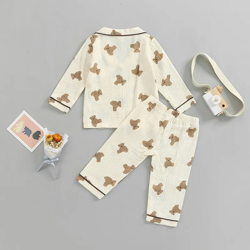 Ensemble pyjama manches longues à motifs ourson bébé garçon