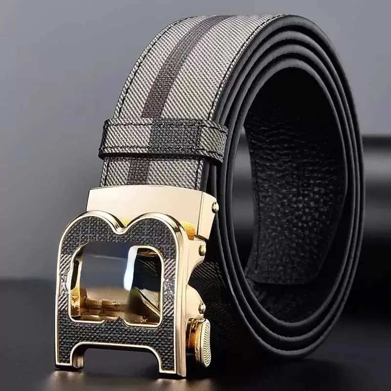 Belts Men's And Women's Trousers Belt Head Layer Cowhide Embossed Casual Business All-Match Genuine Leather