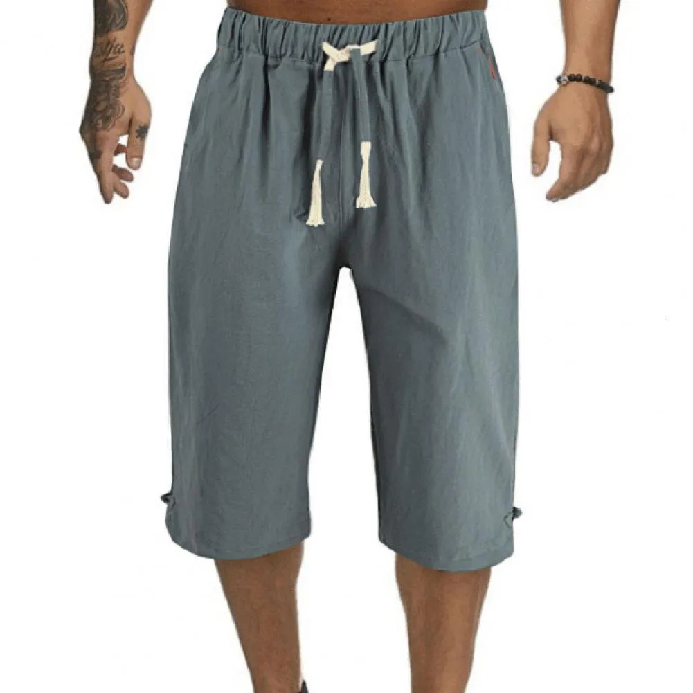 Men's Shorts Summer Casual Stylish Breathable Linen Blend Men Cropped Sports Short Trousers Plus Size hombre 230211