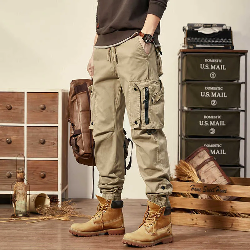 Männer Hosen Neue Jogger Cargo Armee Taktische Ausbildung Multi-Tasche Outdoor Jogginghose Baumwolle Casual Y2302