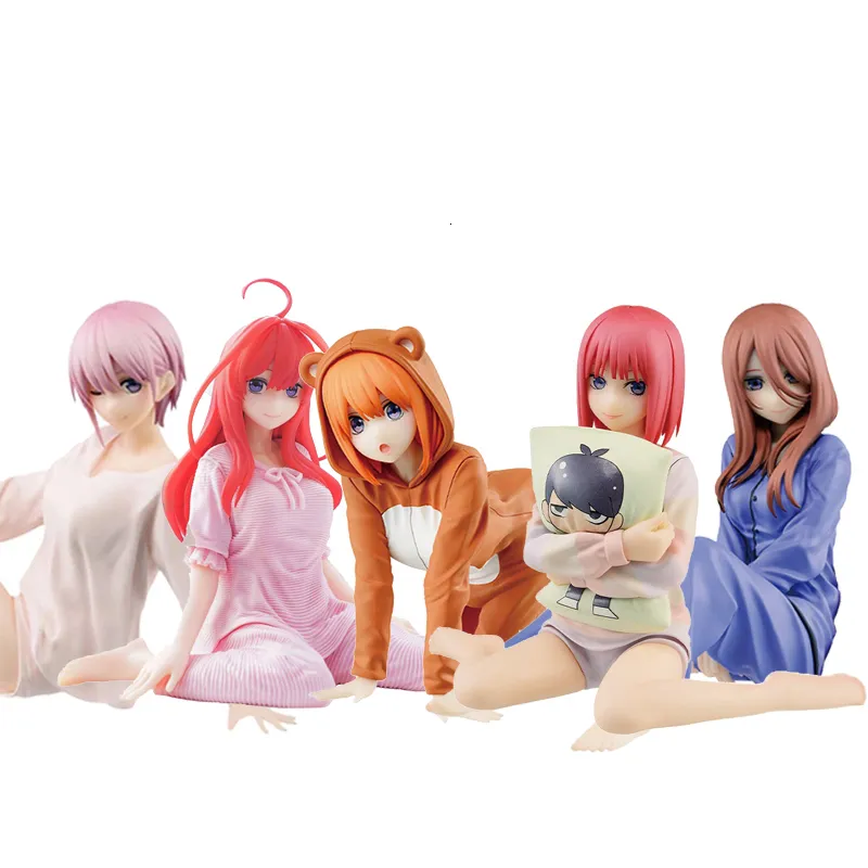 Anime Manga 1122cm Figura O Quintessial Quintuplets Ichika Nino Miku Yotsuba Itsuki Paijamas Modelo Dolls Toy Gream Colete PVC 230213