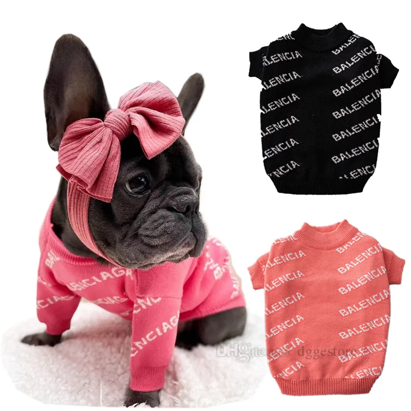 Designer-Hundekleidung, Marken-Hundebekleidung, warmer Haustierpullover, klassischer Katzenpullover mit Buchstaben, Welpen-Sweatshirt, Wintermantel für kleine Hunde, Kätzchen, Katzen, Rot, S, A353