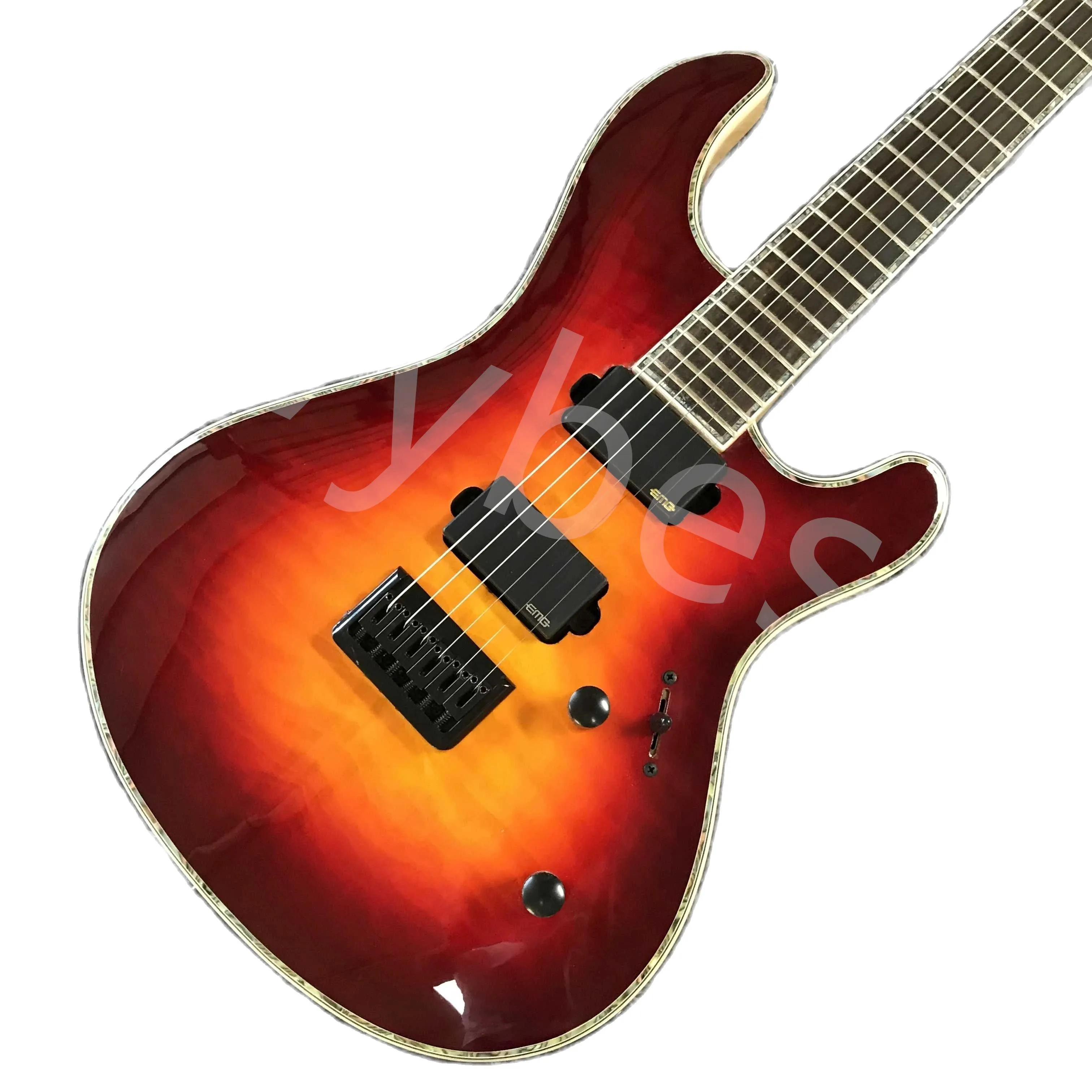 LVYBEST BROWN GRADEIENT特別な形の白い装飾エレクトリックギター2022 NEW POP