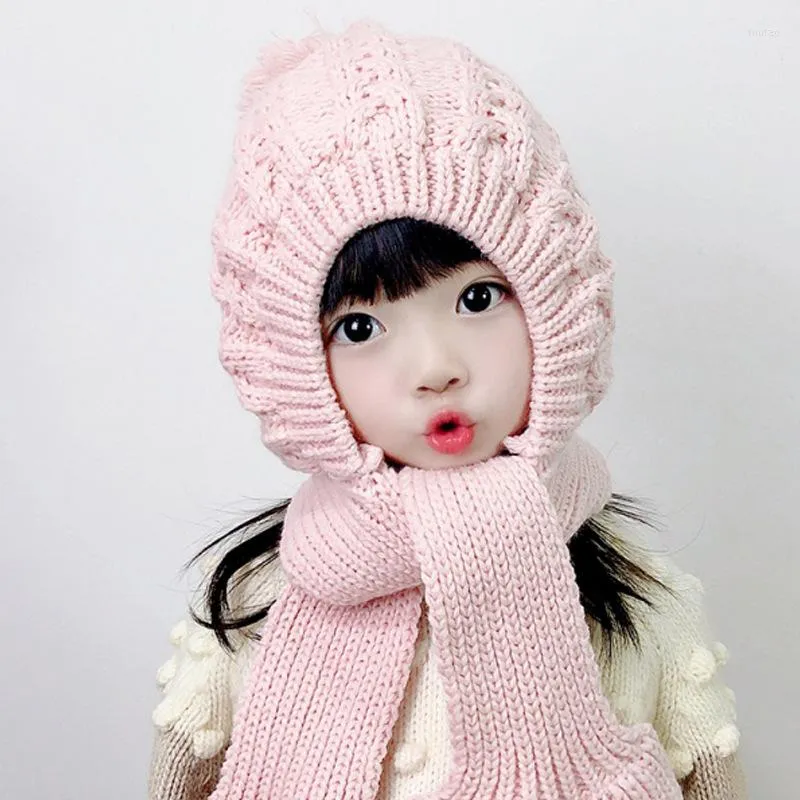 Berretti Autunno Inverno Cappello da bambino Bambini lavorato a maglia per ragazzi Bambini Scraf Set Ragazze carino lana calda Beanie Berretti Skullies Berretti