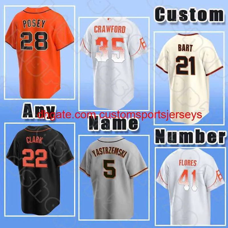 stitch Mike Yastrzemski Baseball Brandon Crawford Jerseys Buster Posey Wilmer Flores San Evan Longoria Francisco Brandon Belt Joc Pederson Joey Bart Carlos Rodon