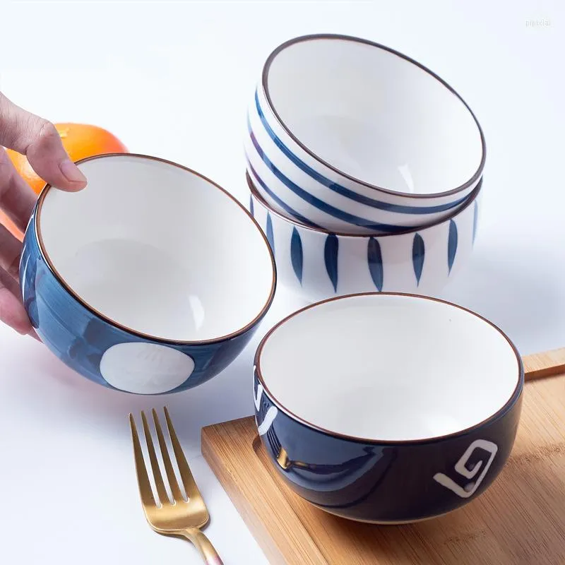 Bols Japonais Vaisselle En Céramique Peinte À La Main Creative Unique Repas Bol Personnalité Céréales Petit Déjeuner Enfants Petit