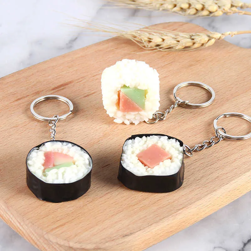 Japanese Food Keychains Food Keychains: Realistic Sushi Roll Keychain Fun Japanese Anime ...
