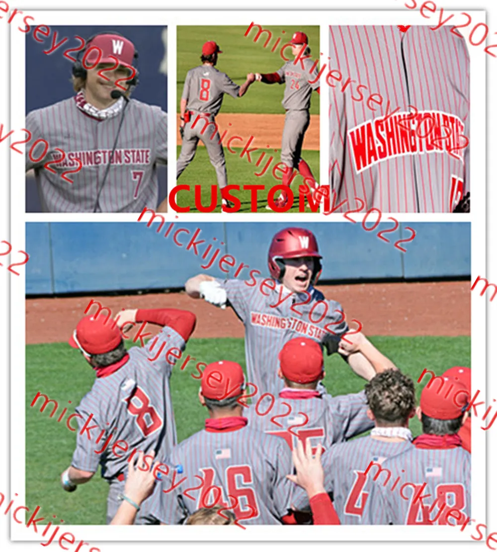James Baseball Custom Stitched Washington State Cougars Baseball