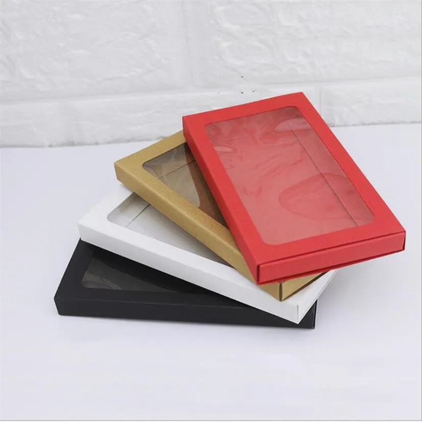 200st Kraft Paper Drawer Cardboard för telefonfodral smycken Förpackningslåda Röd Vit svart Kraft Paper Slid Style Box Fast 287J