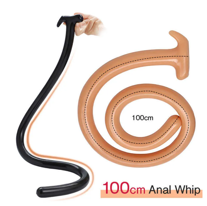 NXY Anal toys 100cm Super Long Butt Plug Dildo Huge Vaginal Masturbation Anus Dilator Prostate Stimulator Toy For Men Woman Gay 1125