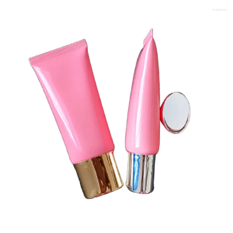Opslagflessen cosmetische buisverpakking roze 40 ml reisfles lotion lege containers platte hervulbare zachte 50 stks