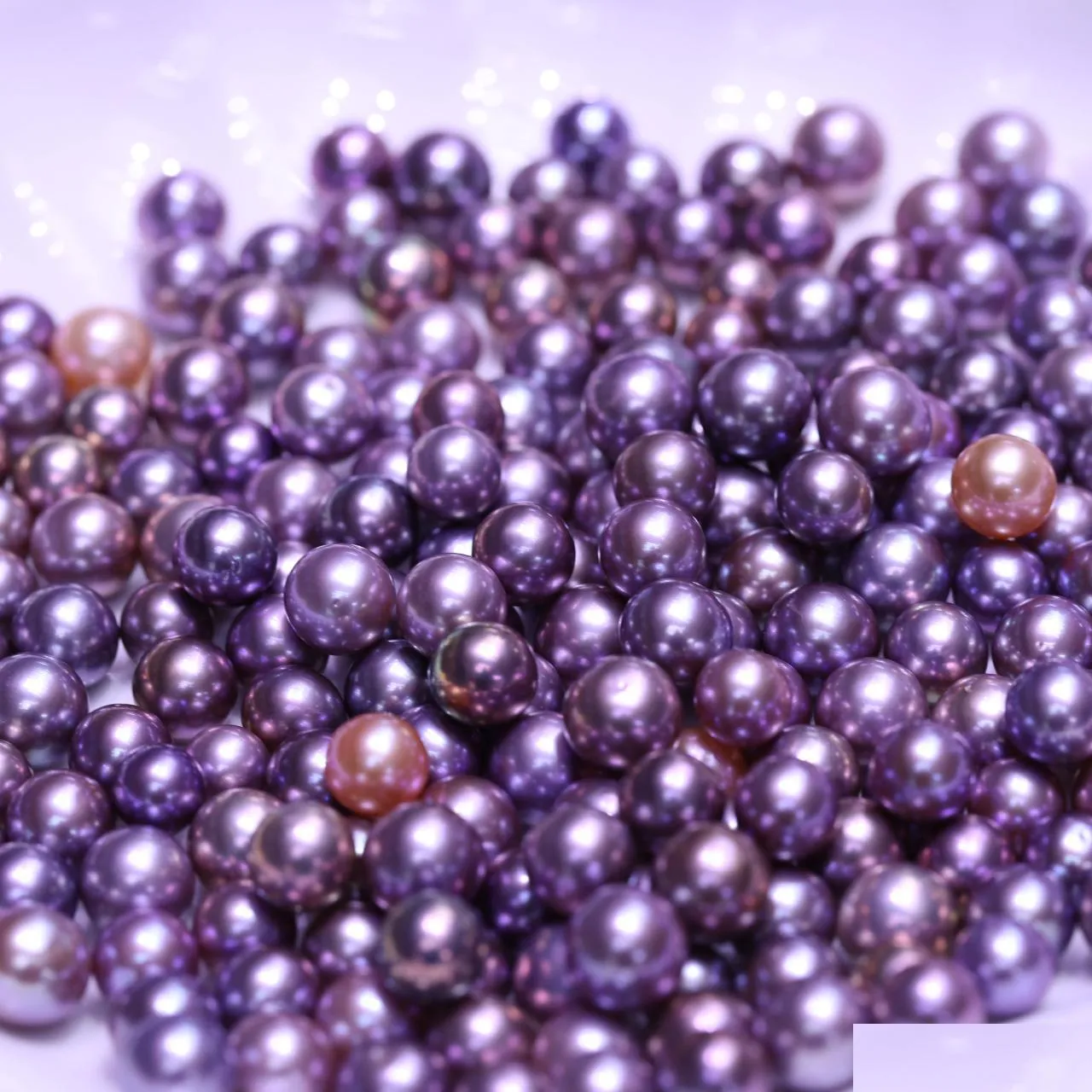 Pearl Wholesale High Quality Gorgeous Natural Color 111m Round Purple Edison Loose Pearls For DIY Jewelry Accessories Gift DH2DN