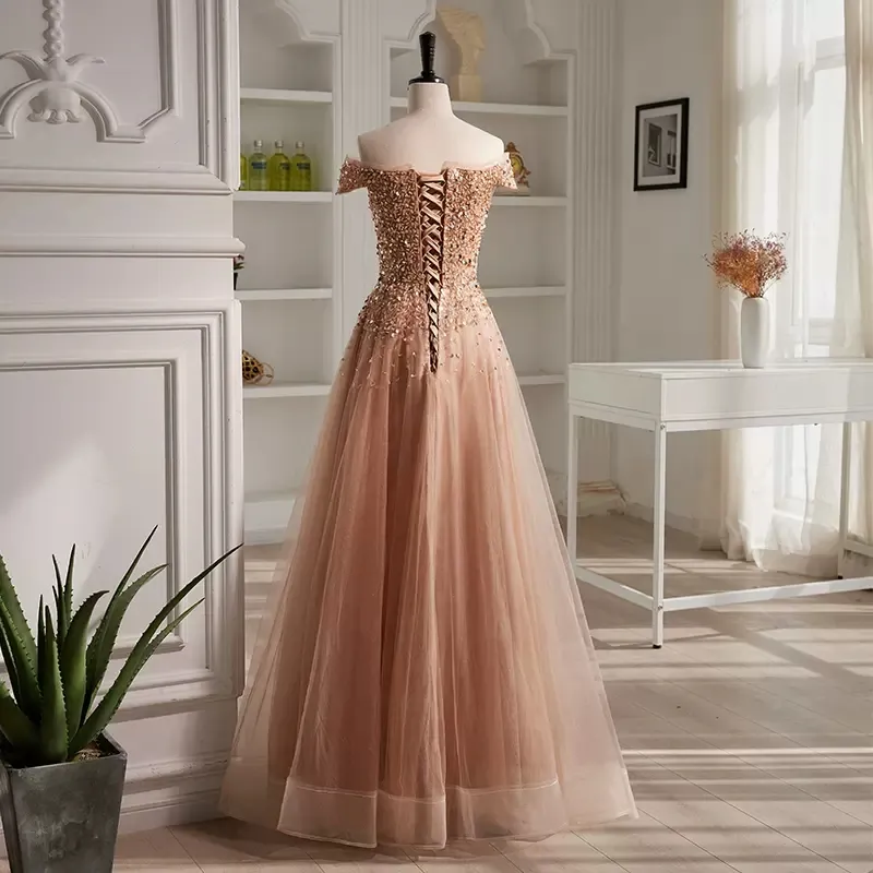 Champagne Prom Dresses Long, Evening Dress ,Winter Formal Dress, Pagea –  Promcoming