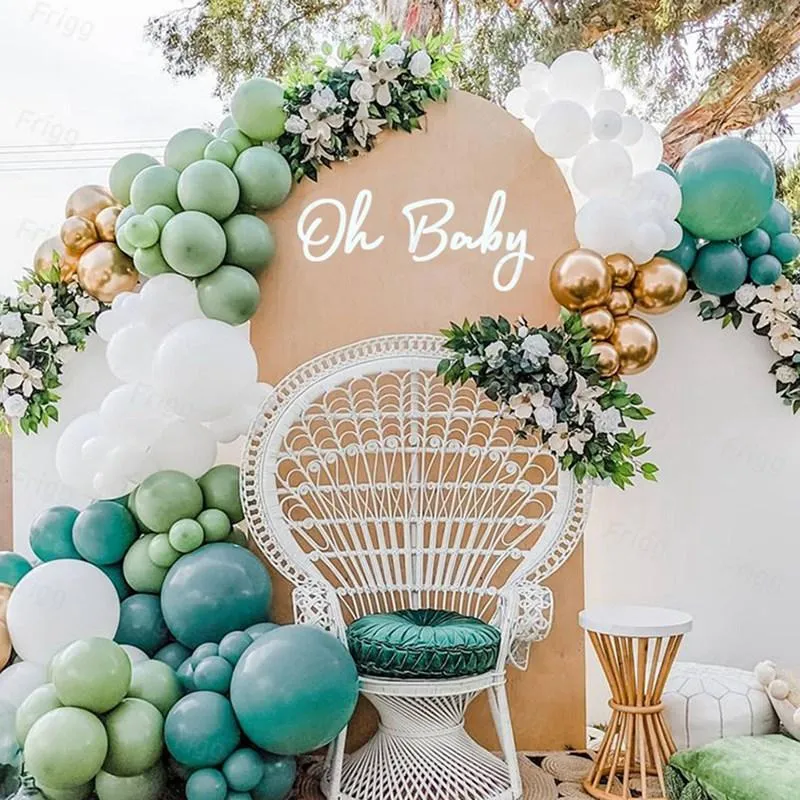 Décoration de fête ballon vert guirlande arc Kit Safari Jungle décor d'anniversaire enfants Latex ballon de mariage bébé douche Ballon