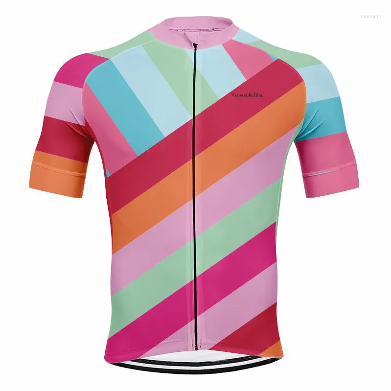 Vestes de course RUNCHITA été cyclisme Pro équipe à manches courtes vélo course vélo Ciclismo Cycle porter élastique bande Jersey