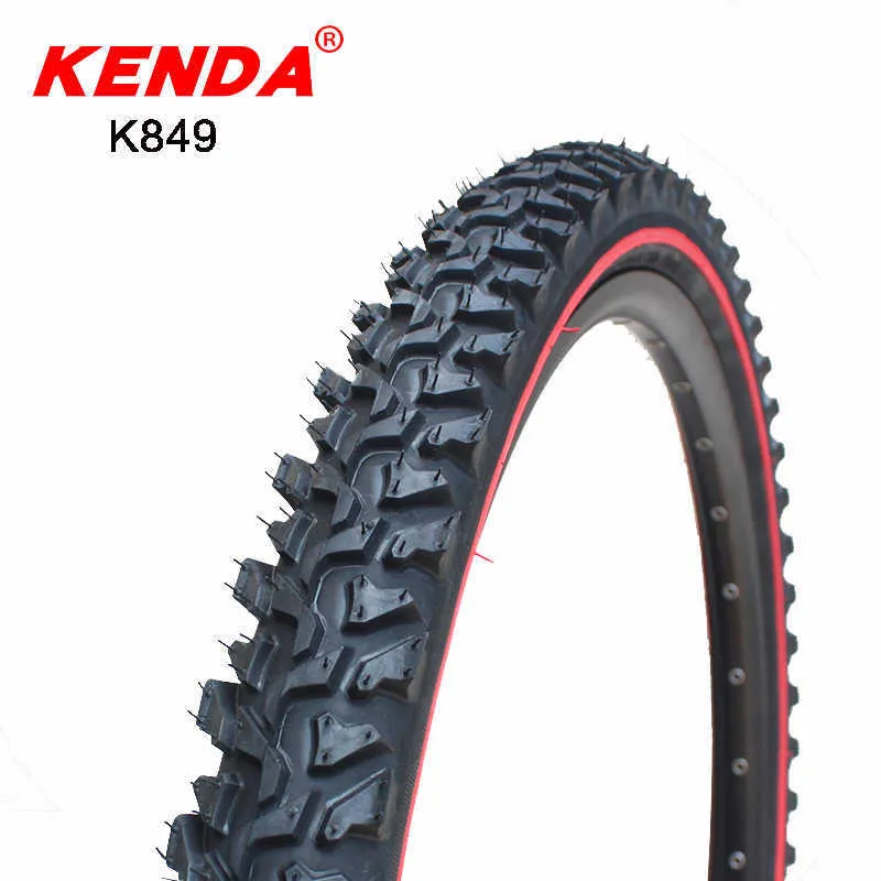 Kenda Mountain Tires Cross Country Cycling Parts K849 Bike Tire 24 * 1.95 26x1.95 26x2.1 Rosso Nero Bicicleta Bicycle Tire 0213