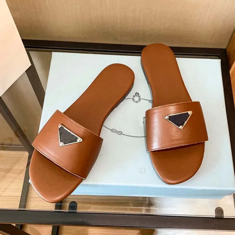 Embellished leather platform slides