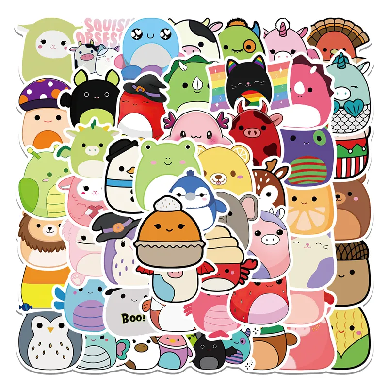 50Pcs Plush toys Stickers plush toy doll Graffiti Kids Toy Skateboard car Motorcycle Bicycle Sticker Decals Wholesale