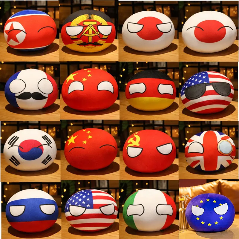 10cm Country Ball Plush Toys Polandball Pendant Countryball Country Flag Balls Bag Pendant Keychain