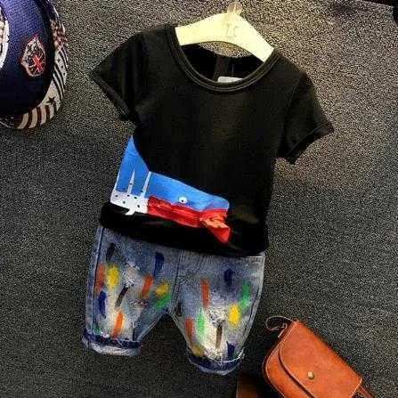 Zestawy odzieżowe moda dziecięce dżinsy dziecięce dżinsy garnitur kreskówkowy