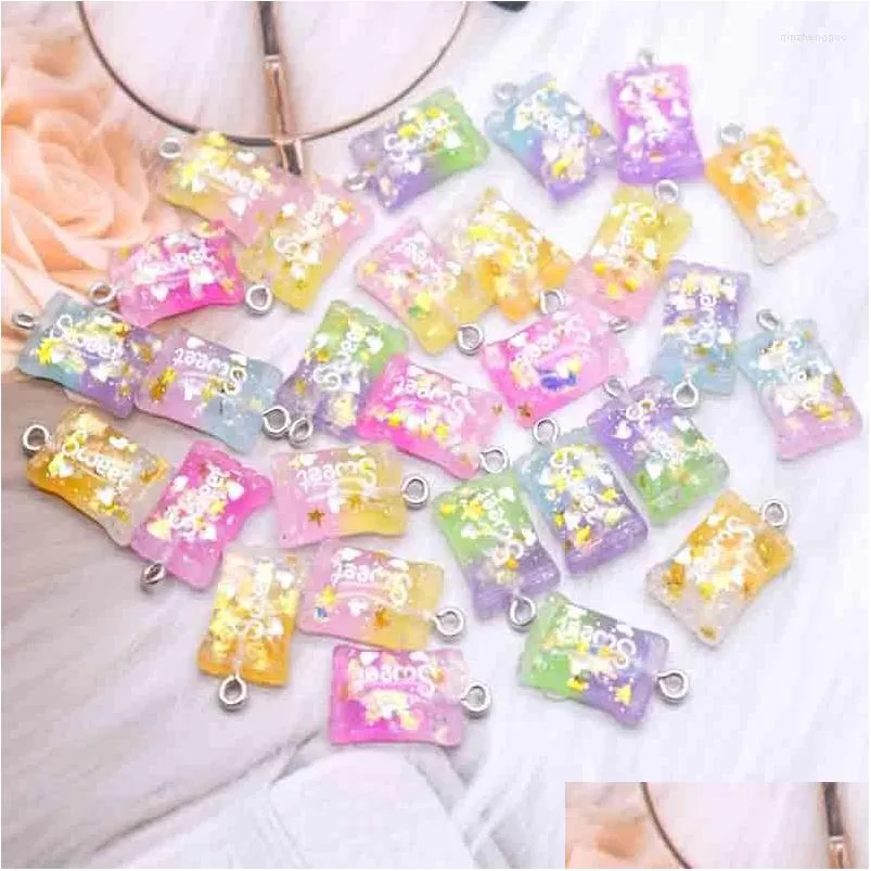 Charms 10pcs 12 21 мм милый мини -сладкий Candy Colorf для Diy Serving