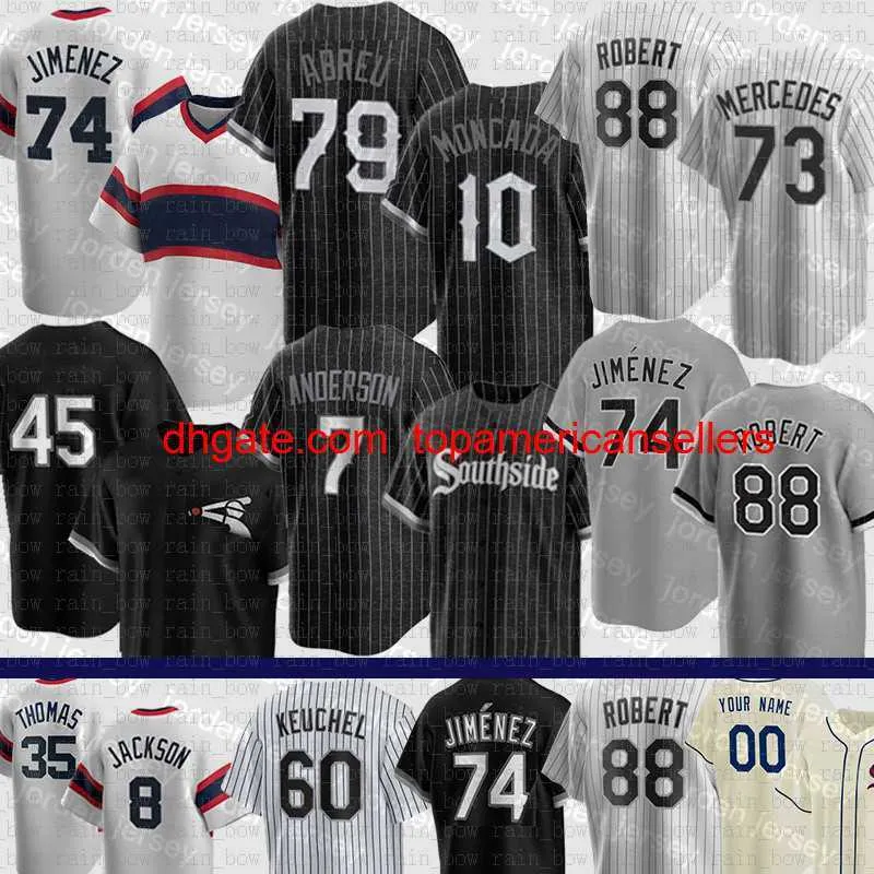 Maglie da baseball personalizzate Jersey Tim Anderson Eloy Jimenez Joe Kelly Jose Abreu 88 Luis Robert Yoan Moncada Bo Jack