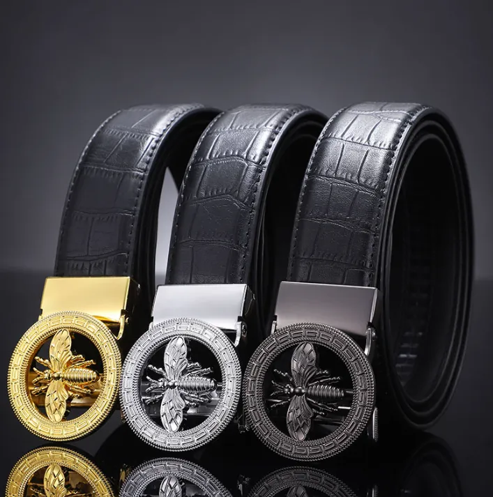 Wholesale Korean Style Automatic Buckle Business Belt Casual Cowhide Automatiska bälten Män all-match