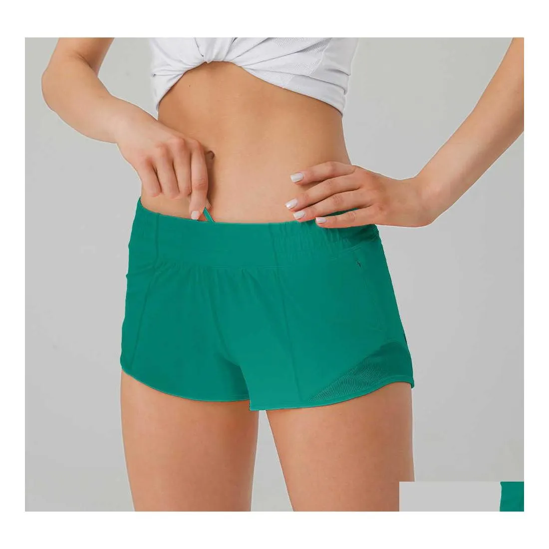 Yoga Outfits Lu07 Summer Breathable Quick Drying Sports Ty Shorts Womens  Solid Color Pocket Running Fitness Princess Sportswear Gym Dhclg From 5,31  €