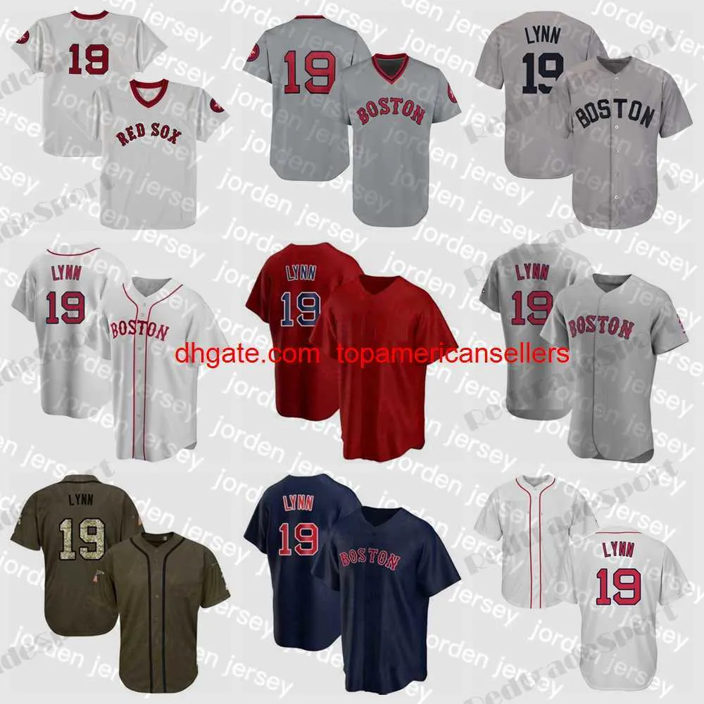 Maillots de baseball personnalisés pour hommes, 19 Fred Lynn, Vintage, bleu, blanc, gris, pull, chemises cousues, 1975