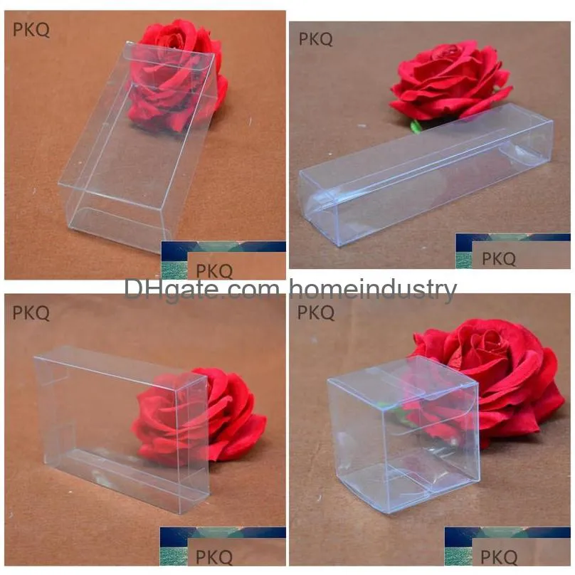 Gift Wrap 20Pcs Small Pvc Clear Transparent Plastic Boxes Storage Jewelry /Christmas/Candy/Party For Packing Drop Delivery Ho Dhv0M