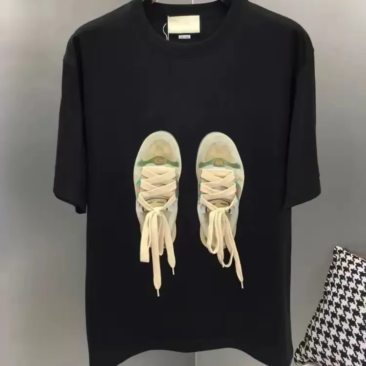 Version Italien Designer Luxusmarken Baumwolle Europa Sportschuhe drucken Grafikapplikationen Männer Frauen zwei G-Marken Schwarz weiß xxxl Stil Kleidung T-Shirts T-Shirt Tops