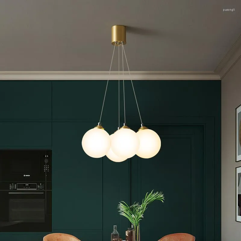 Pendant Lamps All Copper Restaurant Chandelier Postmodern Simple Magic Bean Lamp Bedroom Creative Light Luxury Living Room North Europe