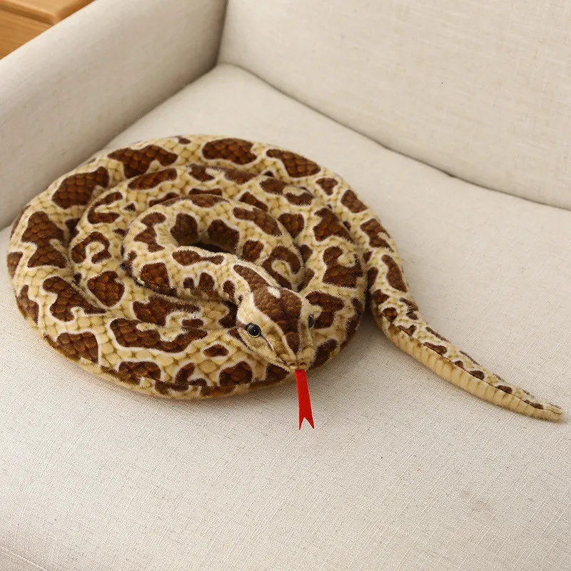 Animaux En Peluche En Peluche 1pc 200cm300cm Serpents Géants En Peluche Jouet Simulation Long Python Doré En Peluche Serpent En Peluche Enfants Garçons Cadeau Décoration De La Maison 230211