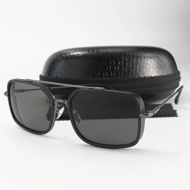 Men's 55mm Sunglasses Driving Sun Glasses For Men Women Brand Designer Male Vintage Black Sunglasses UV400 With PU box