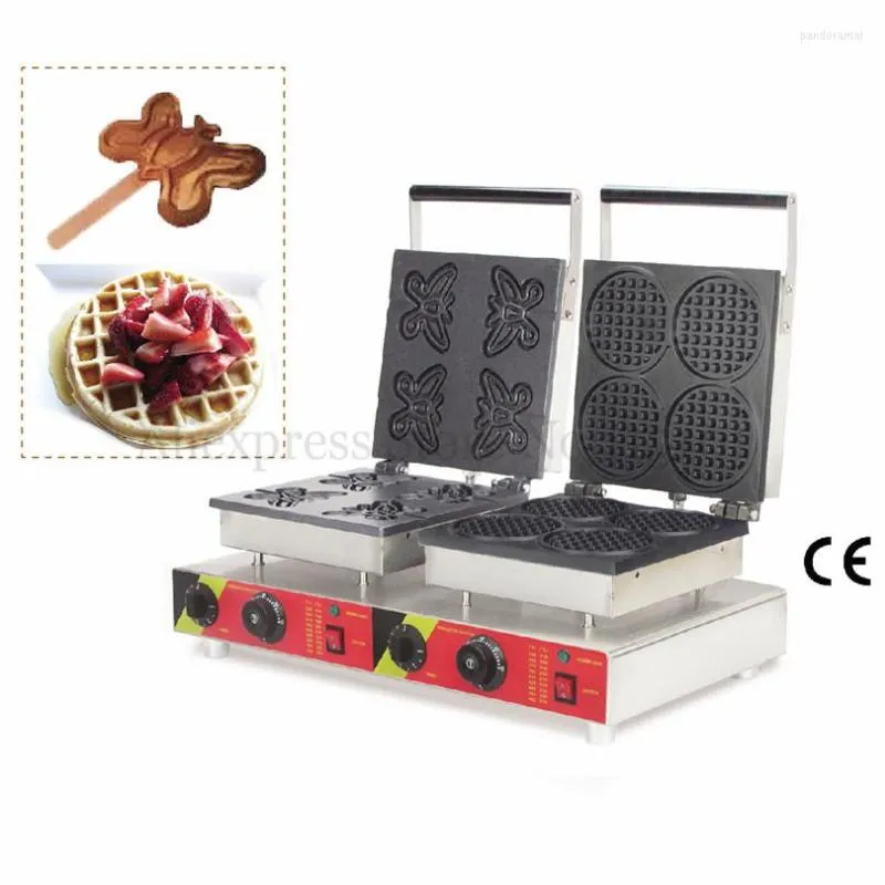 Brothersteller Doppelköpfe Waffelmaschine verschiedene Stile für die Wahl Elektro -Nicht -Stick -Baker -Kuchenhersteller Werbewendungsgebrauch