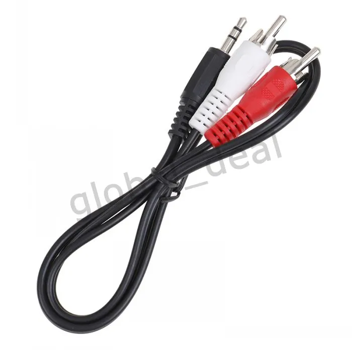 Câble Audio Jack 3,5 Mm Vers 2 RCA (Rouge/Blanc) - 2 Mètres - Pour Connecter TV, PC, Téléphone à Ampli, Enceintes, Voiture