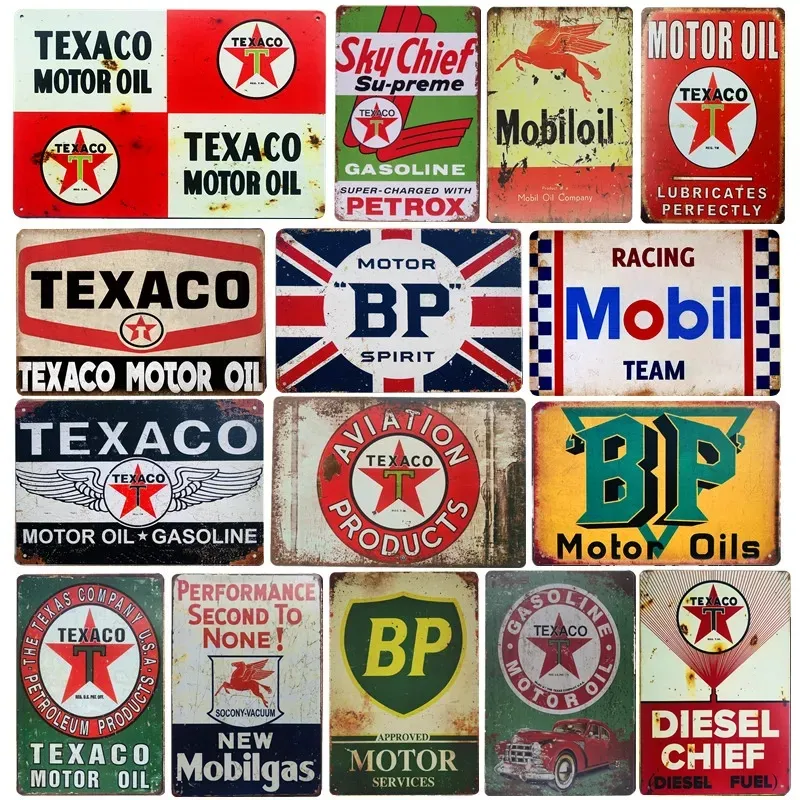 Auto d'epoca Marca Targhe in metallo per garage Distributore di benzina Benzina Decor Piastra in ferro Bar Poster Targa Pub Garage Decorazione da parete Dimensioni targhe in metallo personalizzate DIMENSIONE 30X20CM w01