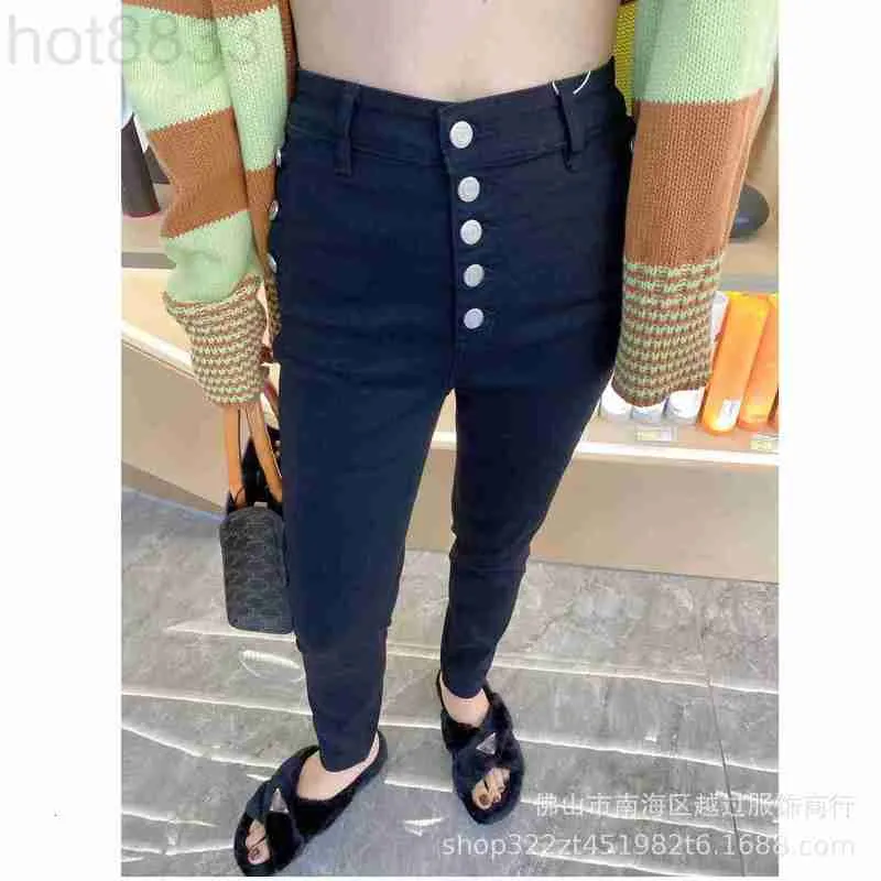 Jeans pour femmes Designer automne et hiver nouveaux jeans en coton stretch taille haute à trois boutons pour femmes VCK8