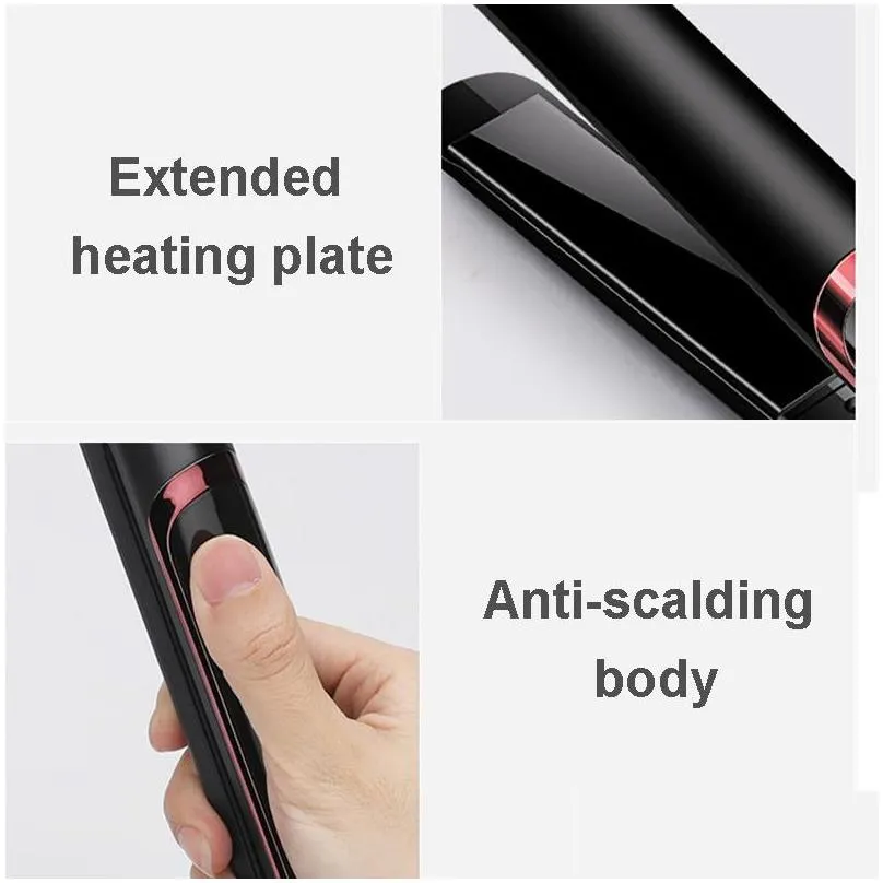 infrared hair straighteners curling iron brush anion flat straightening comb tourmaline ceramic plate