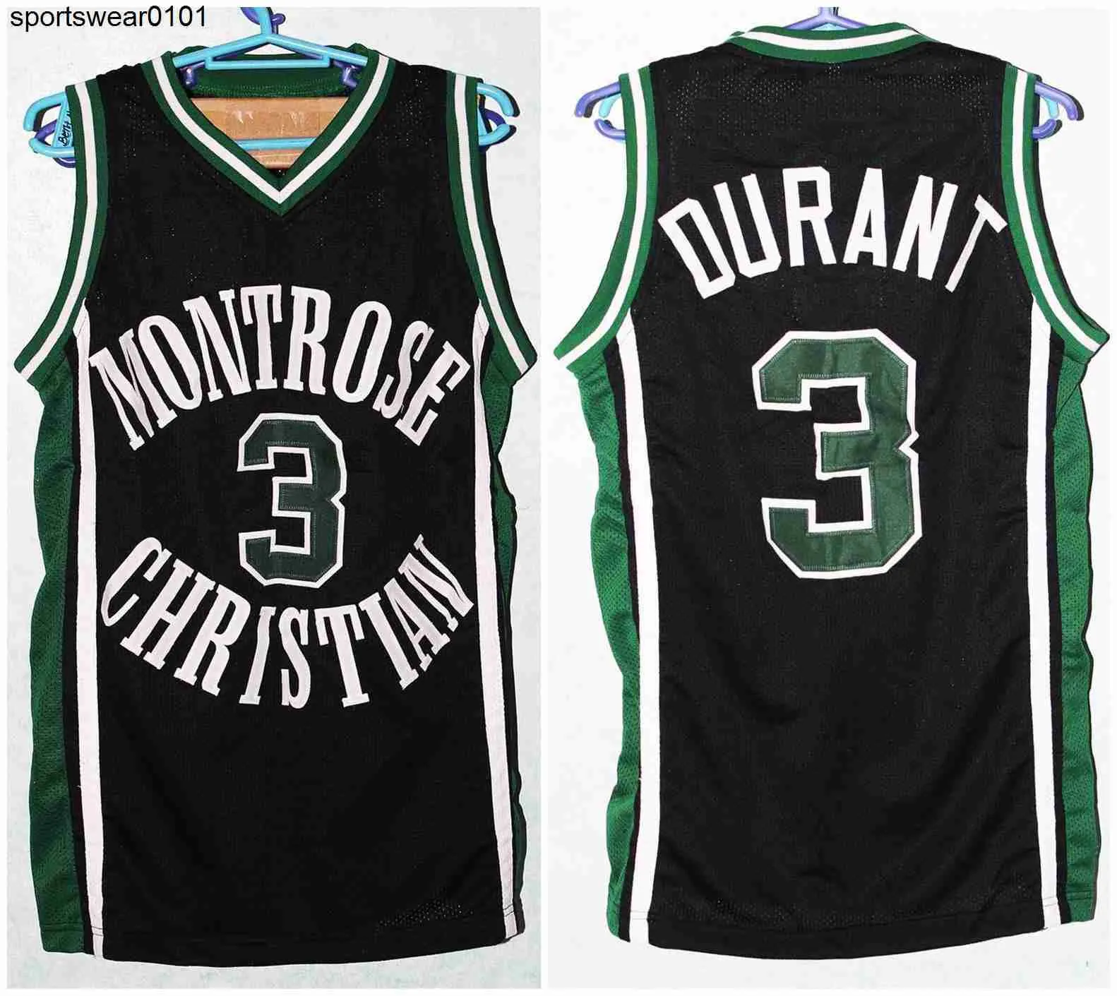 # 3 Kevin Durant Montrose Christian High School Retro Classic Basketball Jersey Mens Cousu Personnalisé Numéro et nom Maillots