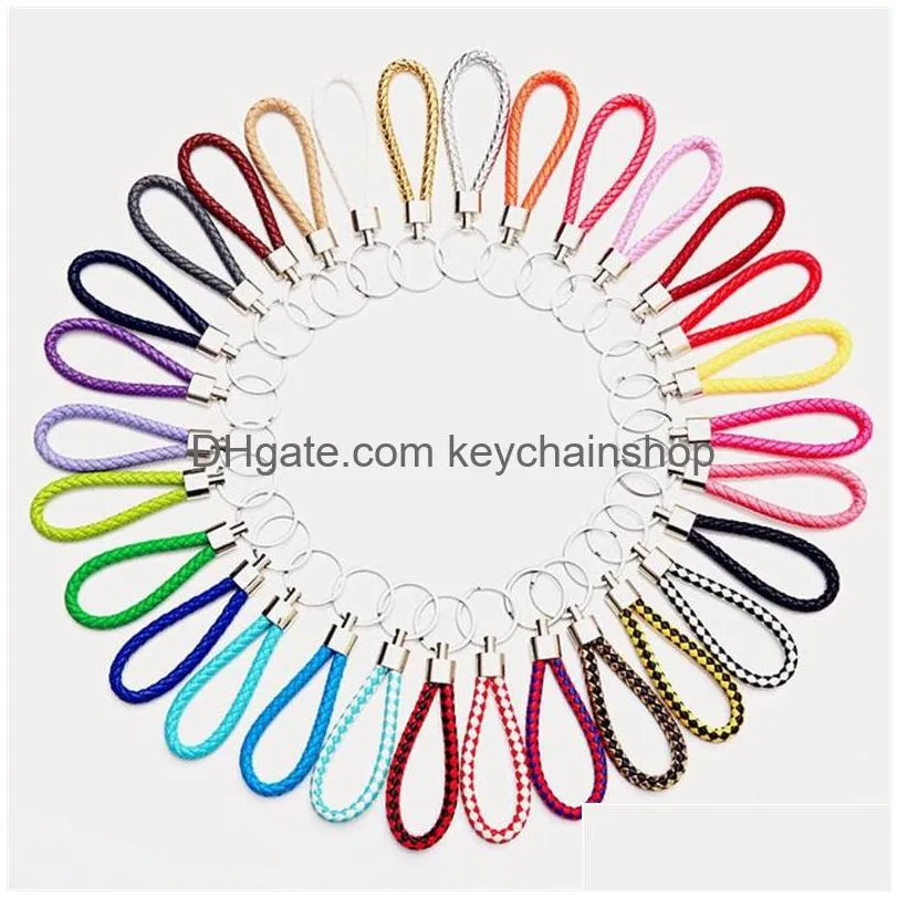 Key Rings Leather Rope Alloy Fashion Men Women Chains Handmade Weave Car Pendant Holder Valentine Day 0 46Jh J2B Drop Delivery Jewelr Dhcdi