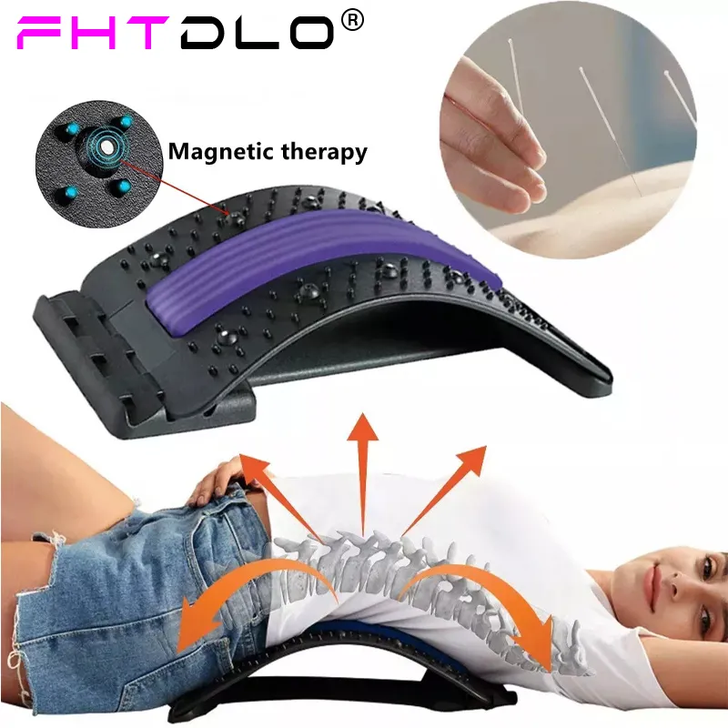 Back Massager Magnetic Back Massage Muscle Relax Stretcher Posture Therapy Corrector Back Stretch Spine Stretcher Lumbar Support Pain Relief 230211