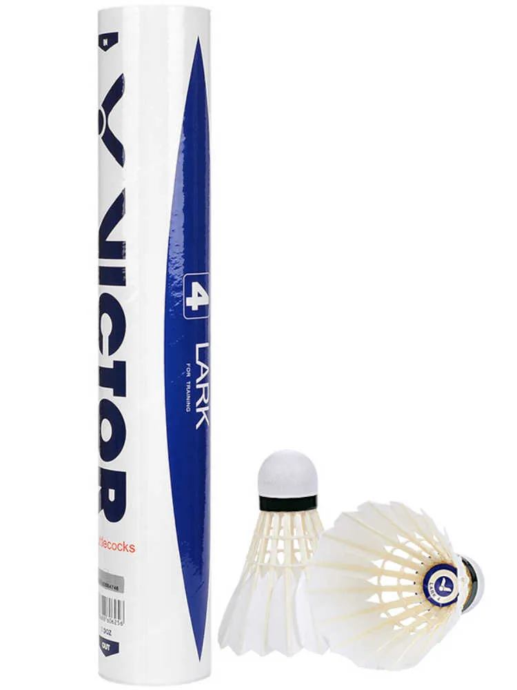 Volani da badminton Nuovi 100 originali Victor Lark 4 volani Badminton Shuttle Duck Feather Ball per allenamento J2302132721