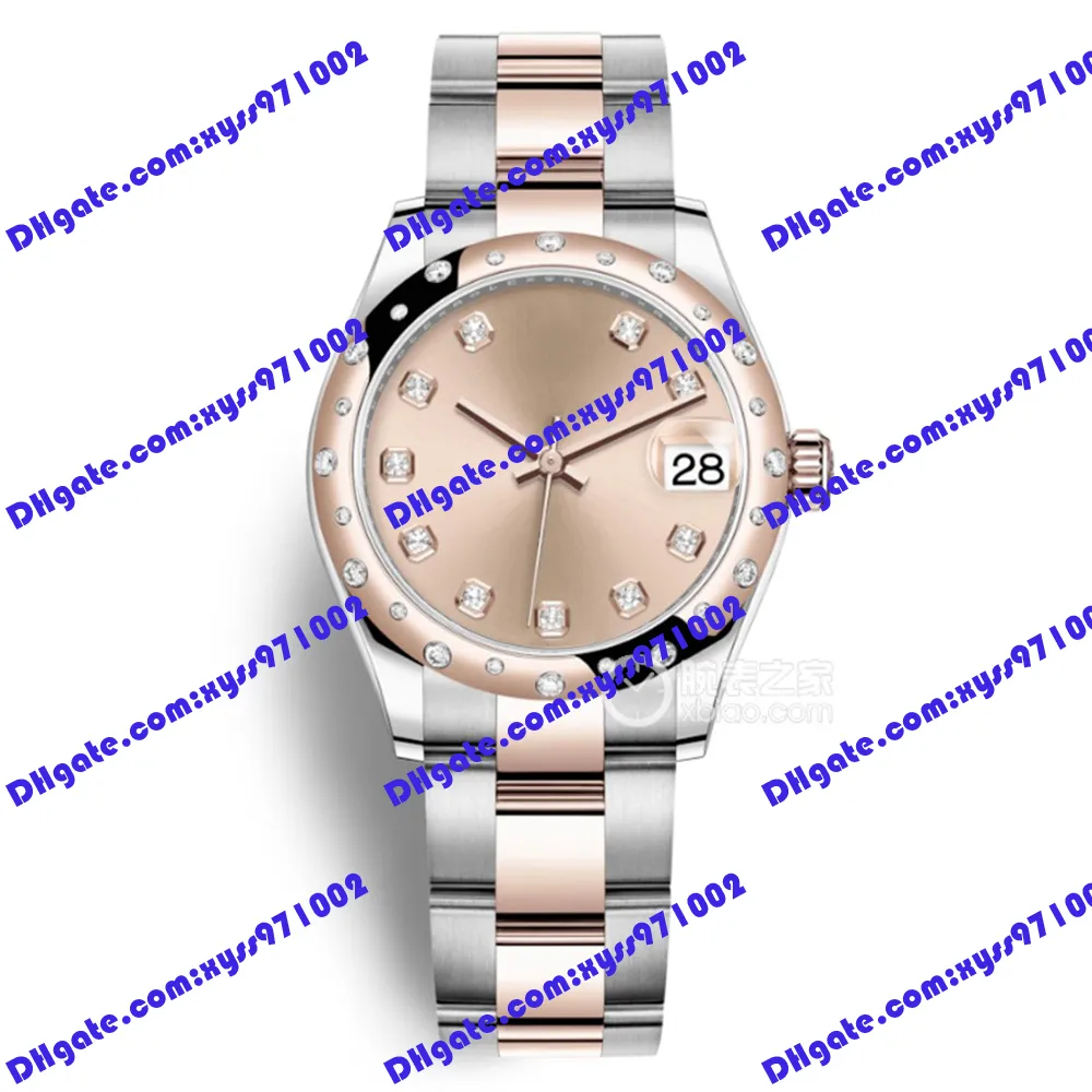 Sıcak Satış Moda Kadınlar İzle 31mm Pembe Kadran 278341RBR 178384 Takvim Ekran 18k Gül Altın Kayış Elmas İzle Asya 2813 Otomatik Mekanik Saatler